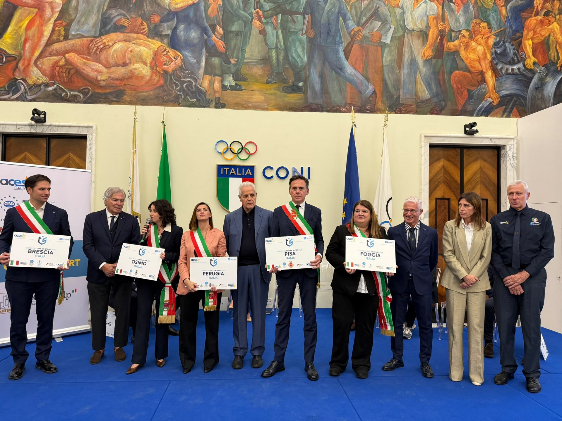 Pisa Città Europea dello Sport 2028, a Roma la consegna del riconoscimento al Coni