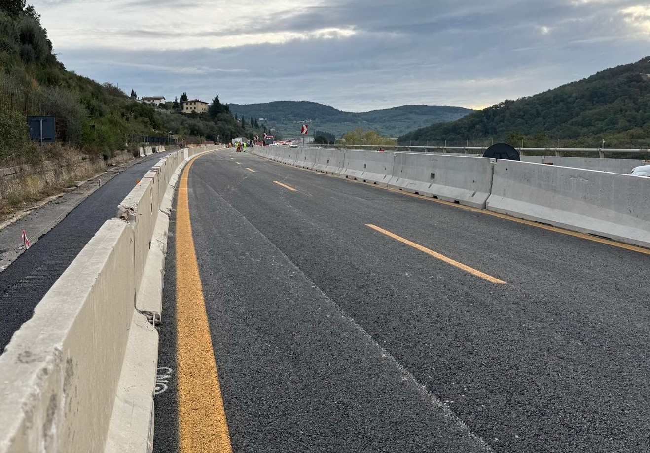 Autostrada A1, Firenze sud-Incisa Reggello: aperto oggi nuovo tratto di carreggiata (Foto)